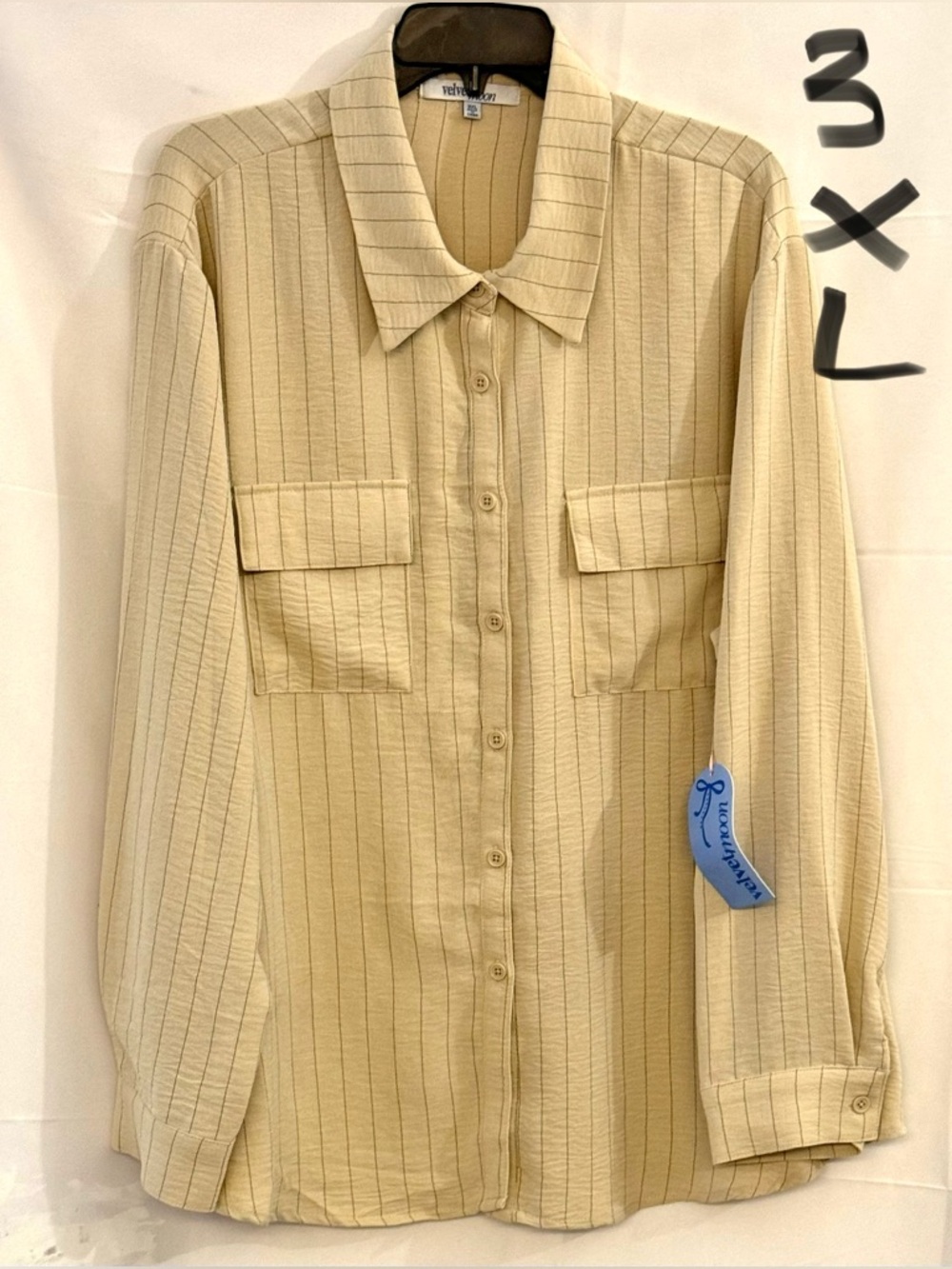 Eileen Fisher Cream Button-Down Pocket Shirt